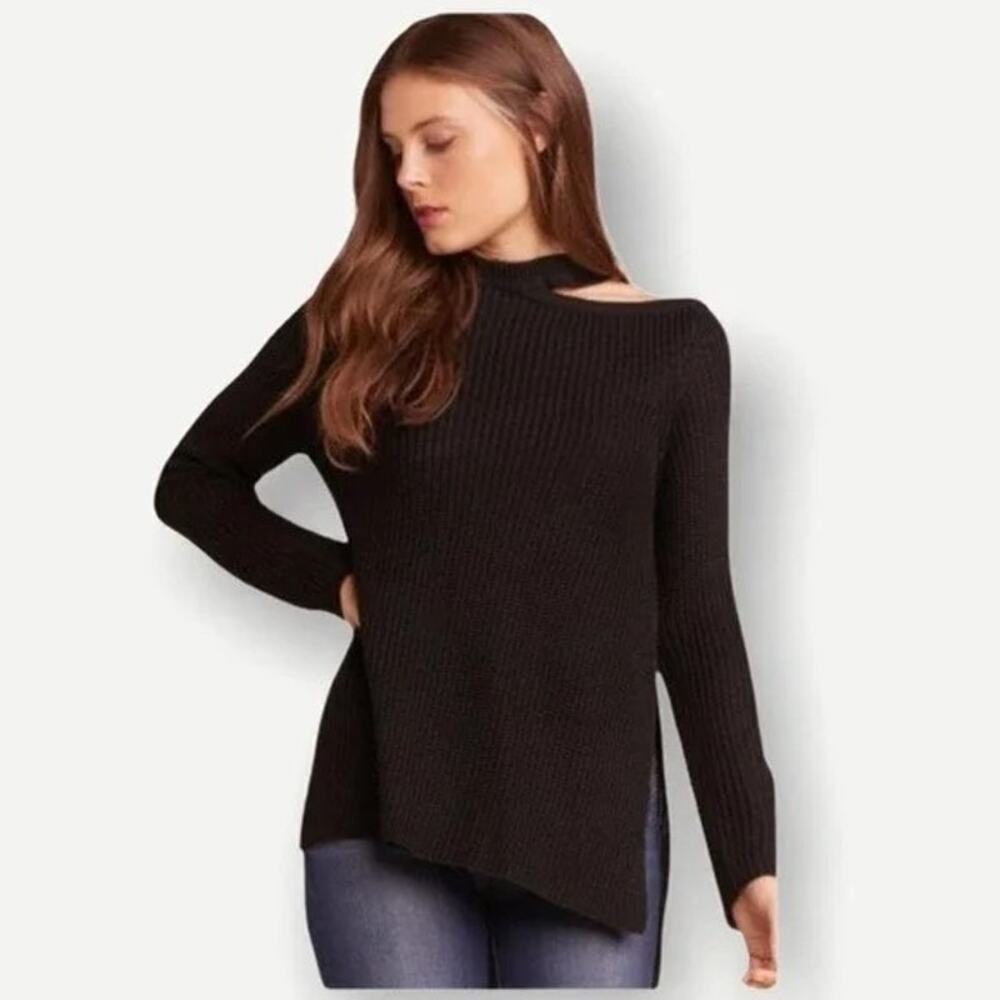 Jack by BB Dakota Black Dusk Til Dawn Knit Cut Out Tunic Sweater Women's S